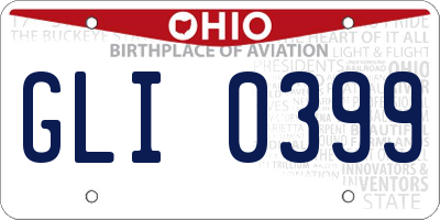 OH license plate GLI0399
