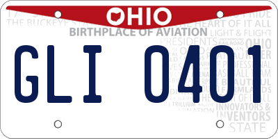 OH license plate GLI0401