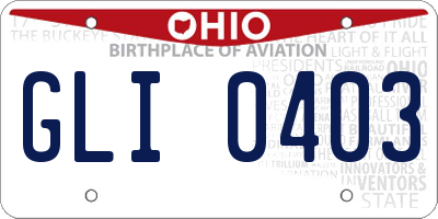 OH license plate GLI0403