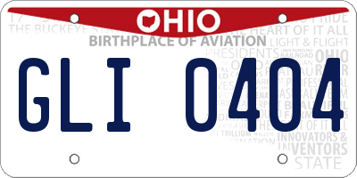 OH license plate GLI0404