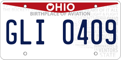 OH license plate GLI0409