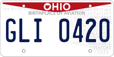 OH license plate GLI0420