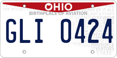 OH license plate GLI0424