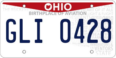 OH license plate GLI0428