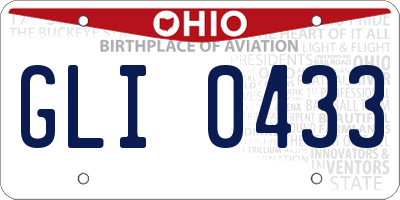 OH license plate GLI0433