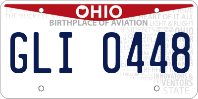 OH license plate GLI0448