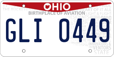 OH license plate GLI0449
