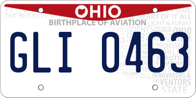OH license plate GLI0463