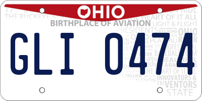 OH license plate GLI0474