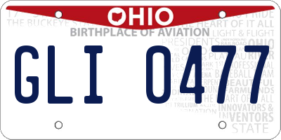 OH license plate GLI0477