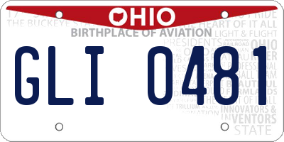 OH license plate GLI0481
