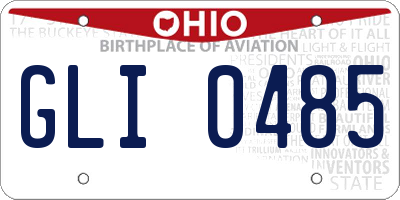 OH license plate GLI0485