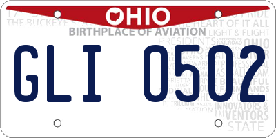OH license plate GLI0502