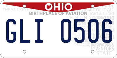 OH license plate GLI0506