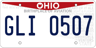 OH license plate GLI0507