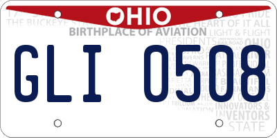 OH license plate GLI0508
