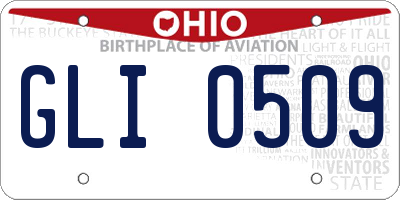 OH license plate GLI0509