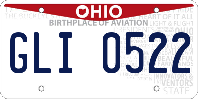OH license plate GLI0522