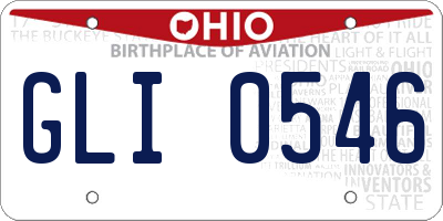 OH license plate GLI0546