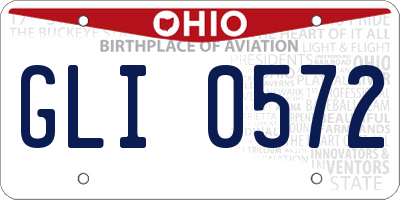 OH license plate GLI0572