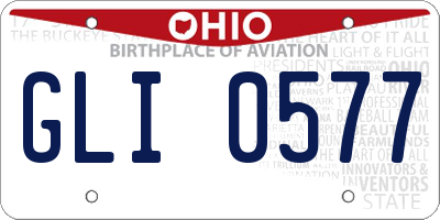 OH license plate GLI0577