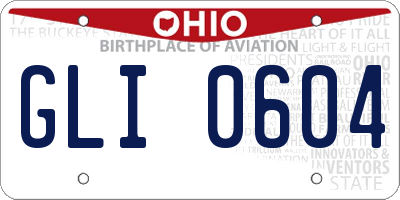 OH license plate GLI0604