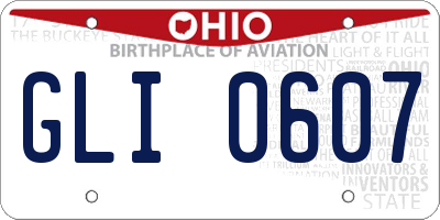 OH license plate GLI0607