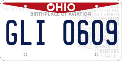 OH license plate GLI0609