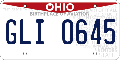 OH license plate GLI0645