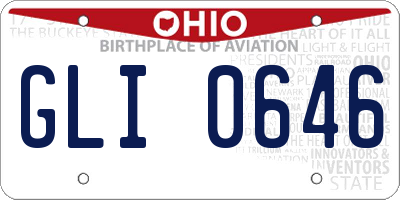 OH license plate GLI0646