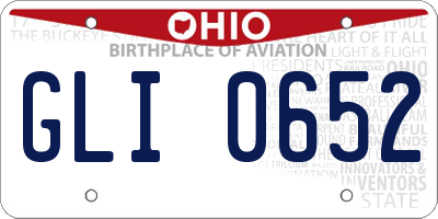 OH license plate GLI0652
