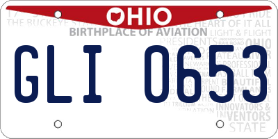 OH license plate GLI0653