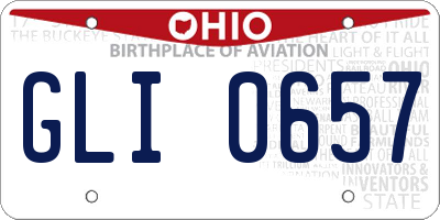 OH license plate GLI0657