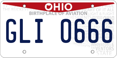 OH license plate GLI0666