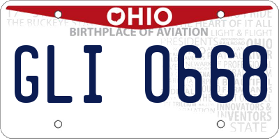 OH license plate GLI0668