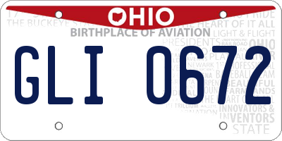 OH license plate GLI0672