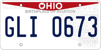 OH license plate GLI0673