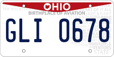 OH license plate GLI0678