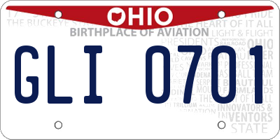 OH license plate GLI0701