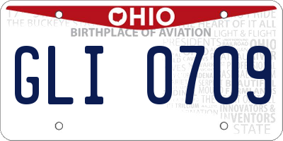 OH license plate GLI0709