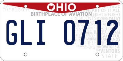 OH license plate GLI0712