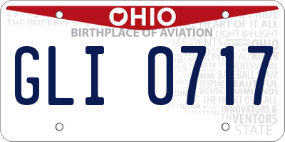 OH license plate GLI0717