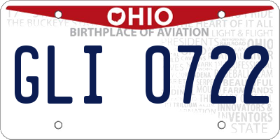 OH license plate GLI0722
