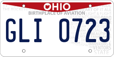 OH license plate GLI0723