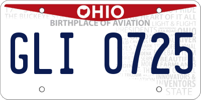OH license plate GLI0725