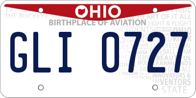 OH license plate GLI0727