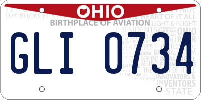 OH license plate GLI0734