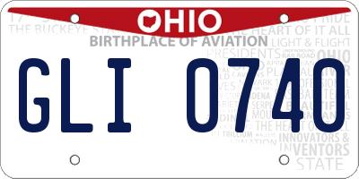 OH license plate GLI0740