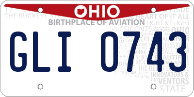 OH license plate GLI0743