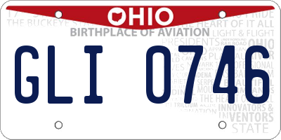 OH license plate GLI0746